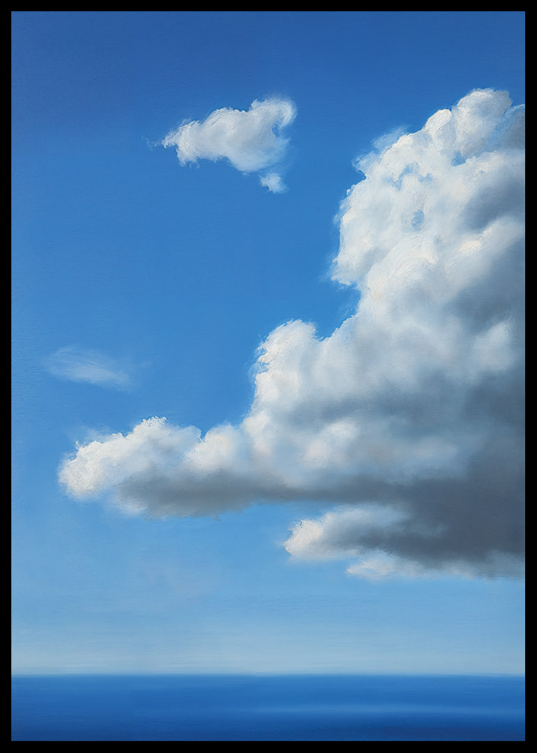 Verträumte Wolken schweben über einem tiefblauen Horizont-12
