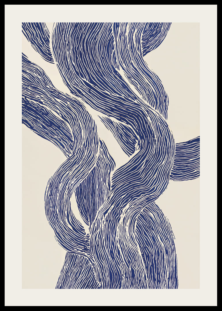 Elegant blue and white lines form a hypnotic dance-12