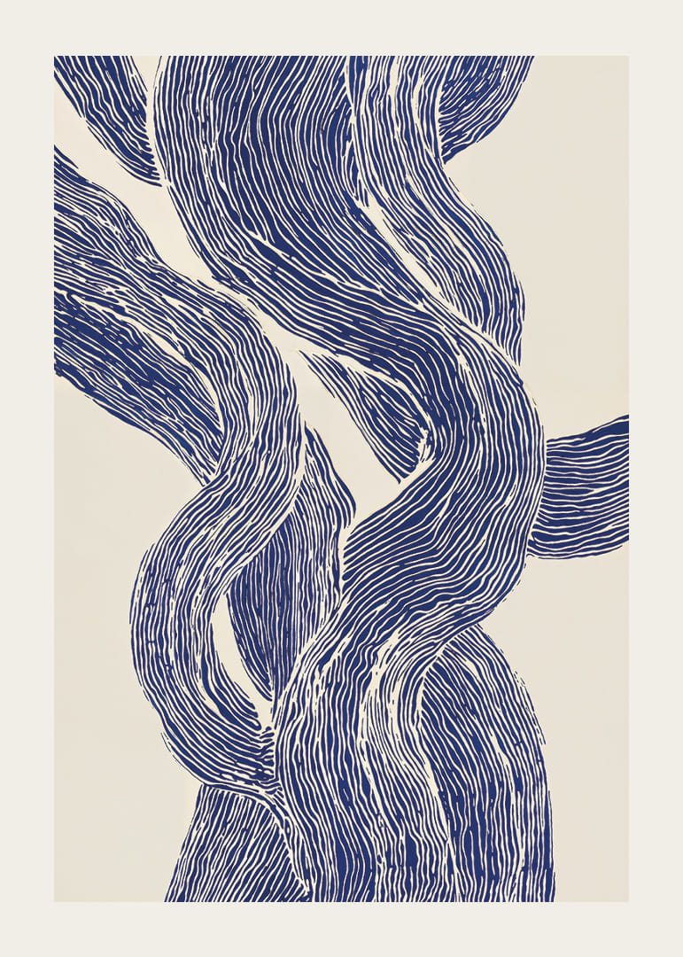 Elegant blue and white lines form a hypnotic dance-12