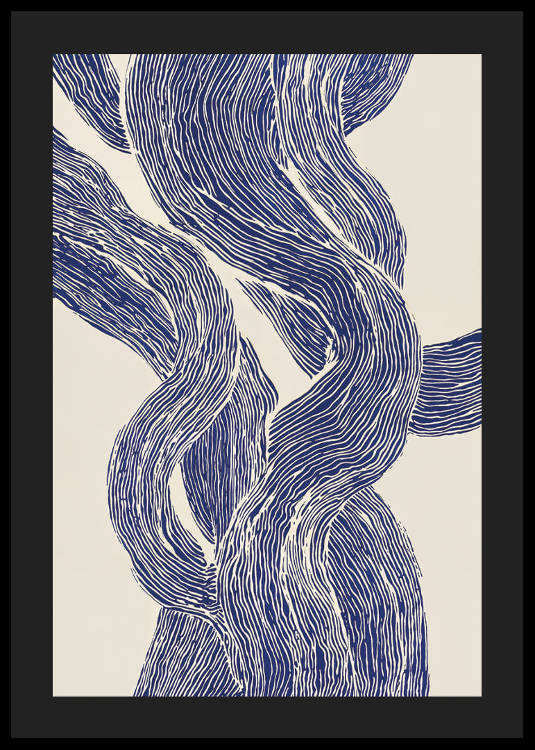 Elegant blue and white lines form a hypnotic dance-12