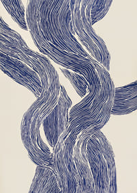 Elegantes líneas azules y blancas forman una danza hipnótica-3