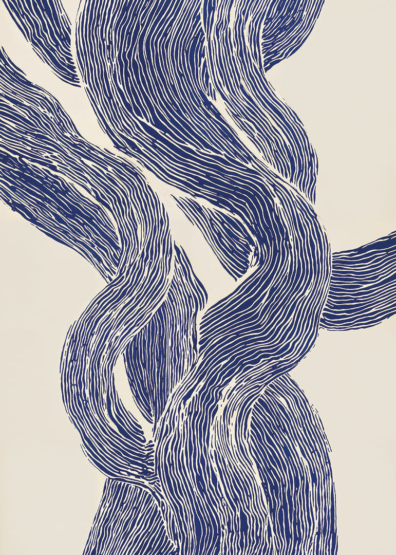 Elegantes líneas azules y blancas forman una danza hipnótica-12