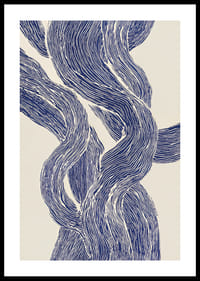 Elegantes líneas azules y blancas forman una danza hipnótica-0