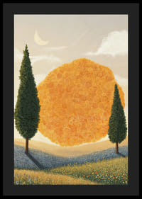 A dreamy landscape scene with golden spiral patterns-4