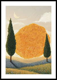 Un paysage onirique aux motifs en spirale dorée-0