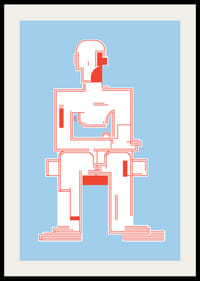 Minimalist poster with geometric figure on light blue background-2