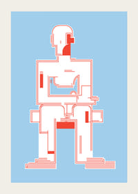 Minimalist poster with geometric figure on light blue background-3