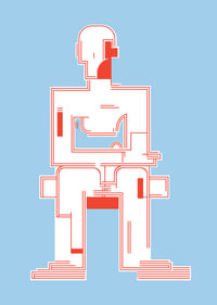 Minimalistisches Poster mit geometrischer Figur auf hellblauem Hintergrund-3