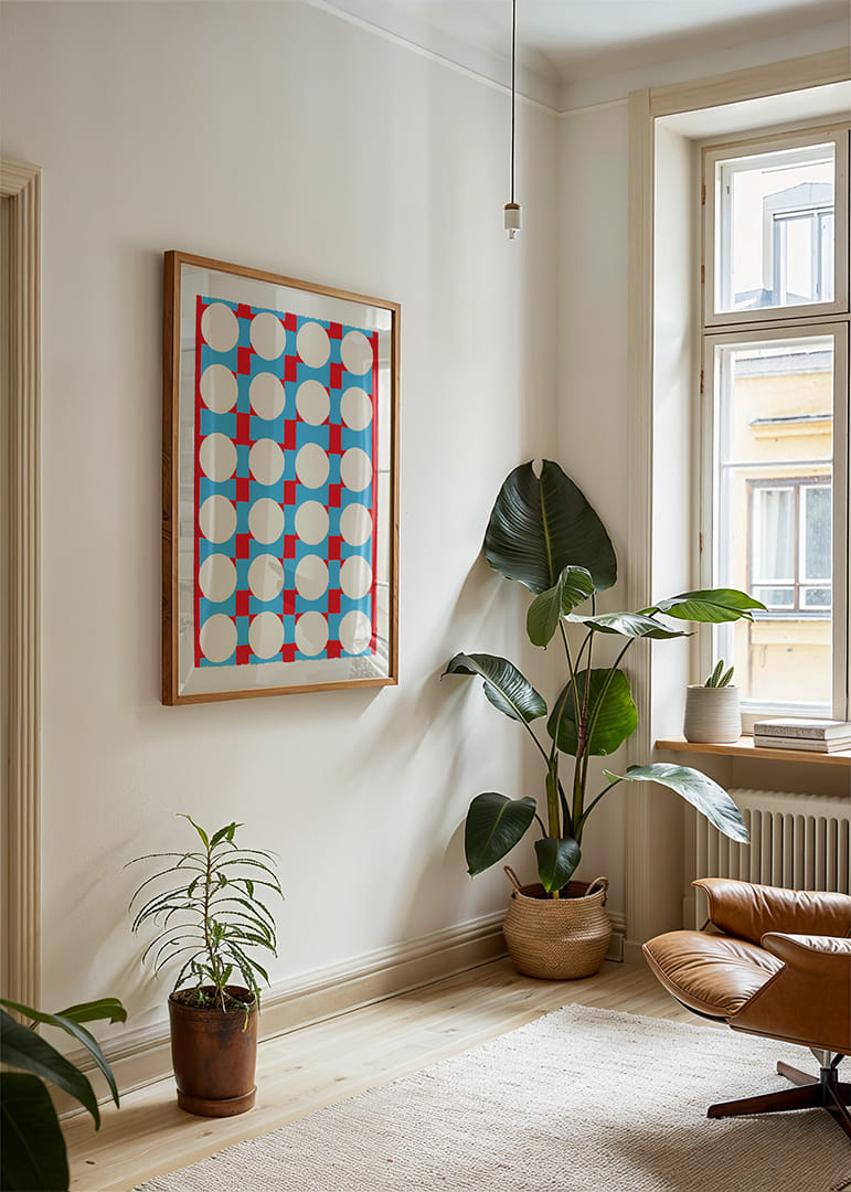 Una vibrante sinfonía de círculos y colores crea una sensación energética.-12