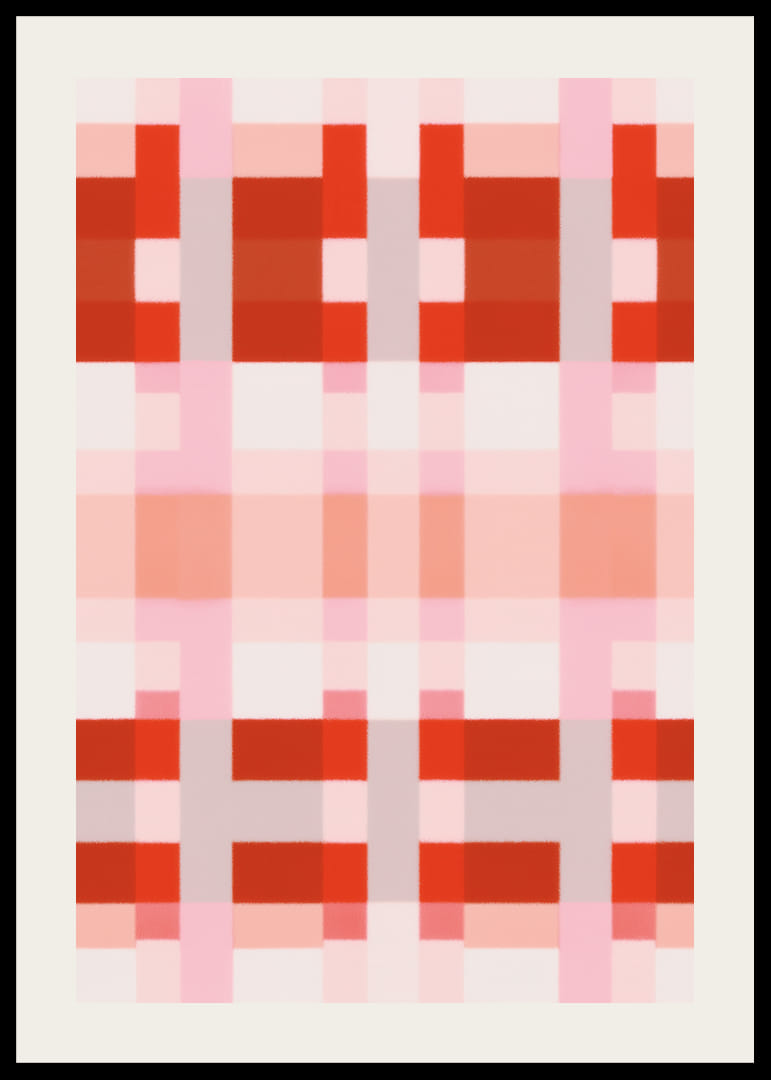Vibrant red and pink squares in a harmonious pattern-12