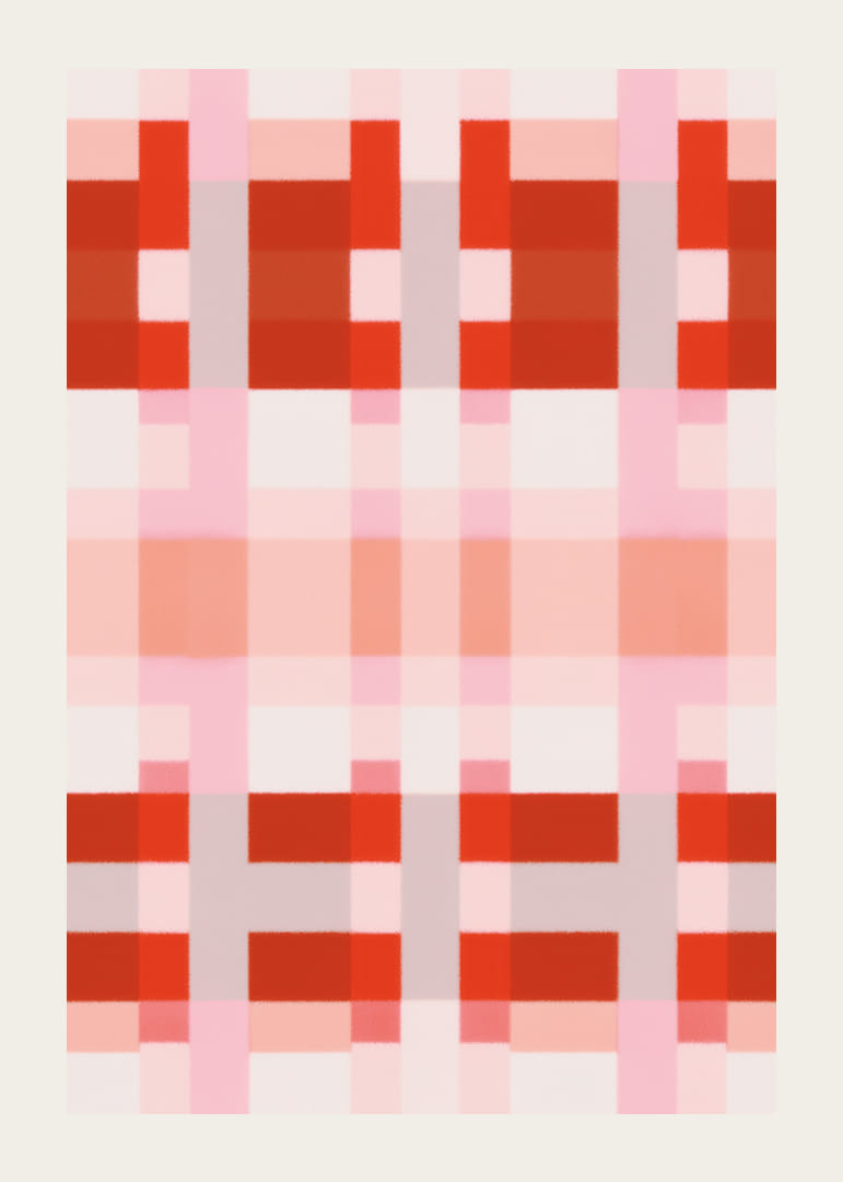 Vibrant red and pink squares in a harmonious pattern-12