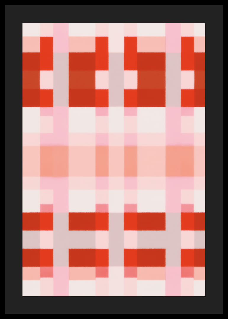 Vibrant red and pink squares in a harmonious pattern-12