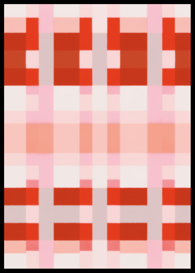 Leuchtende rote und rosa Quadrate in einem harmonischen Muster-12