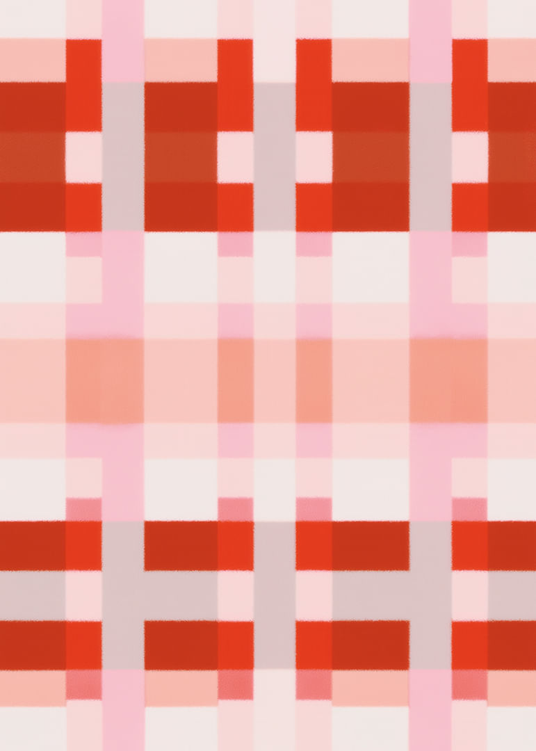 Leuchtende rote und rosa Quadrate in einem harmonischen Muster-12