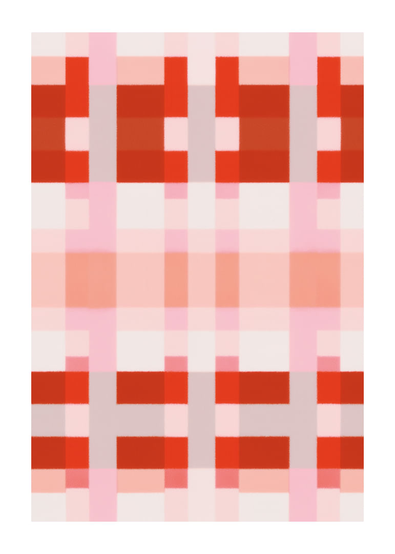 Leuchtende rote und rosa Quadrate in einem harmonischen Muster-12