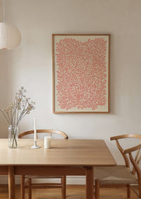 Un patrón arremolinado de líneas rojas sobre un fondo claro-2