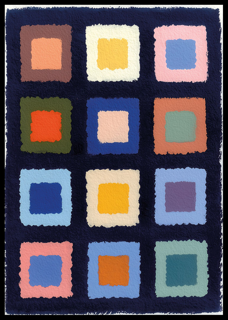 Farbenfrohe Symphonie geometrischer Formen auf dunklem Hintergrund-12