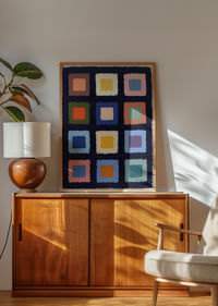 Farbenfrohe Symphonie geometrischer Formen auf dunklem Hintergrund-2