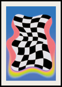 A wavy chessboard with vibrant colors-2