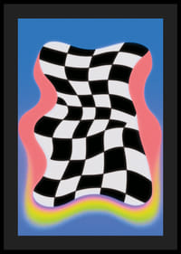 A wavy chessboard with vibrant colors-4
