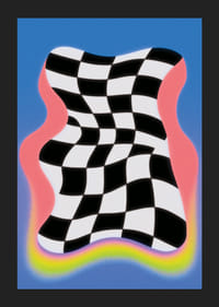 A wavy chessboard with vibrant colors-5