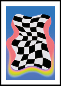 Un échiquier ondulé aux couleurs vibrantes-0