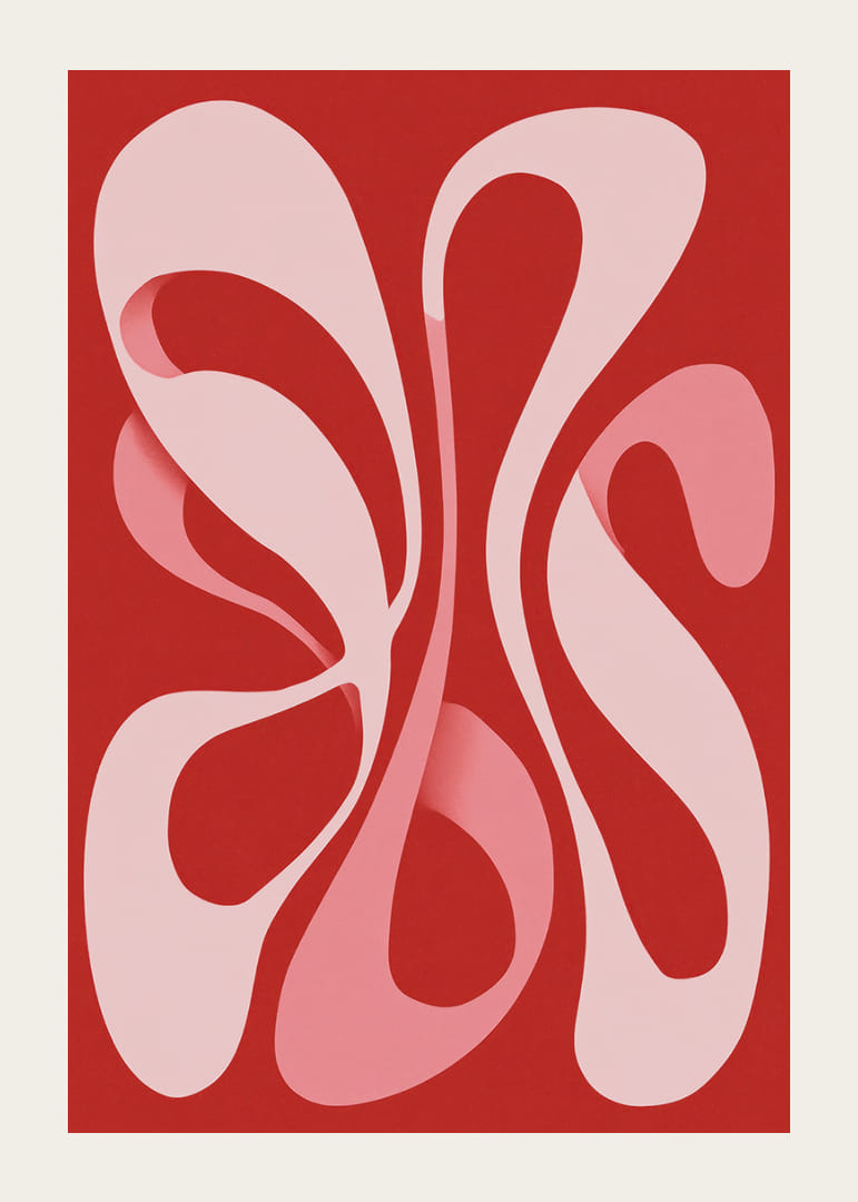 Mjuka linjer i rosa och röd skapar en visuell symfoni-12