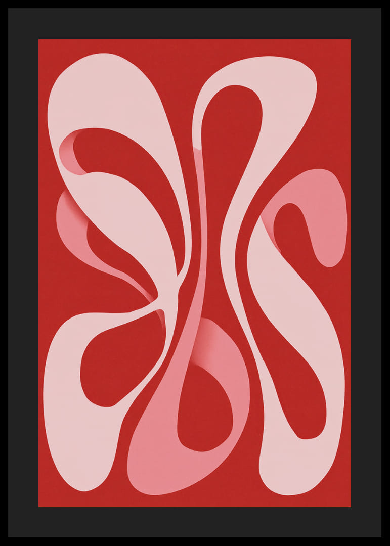 Mjuka linjer i rosa och röd skapar en visuell symfoni-12