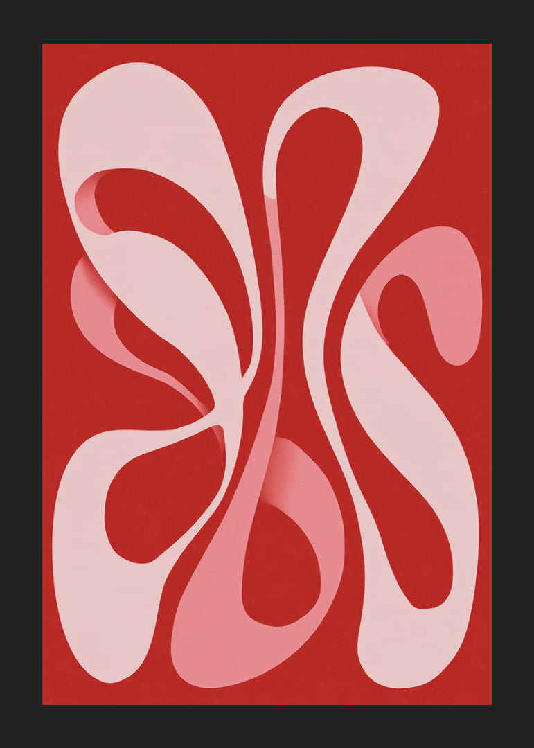 Mjuka linjer i rosa och röd skapar en visuell symfoni-12