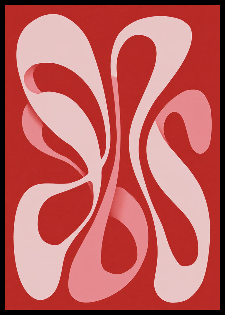 Las suaves líneas en rosa y rojo crean una sinfonía visual.-12