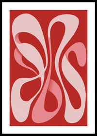 Las suaves líneas en rosa y rojo crean una sinfonía visual.-0