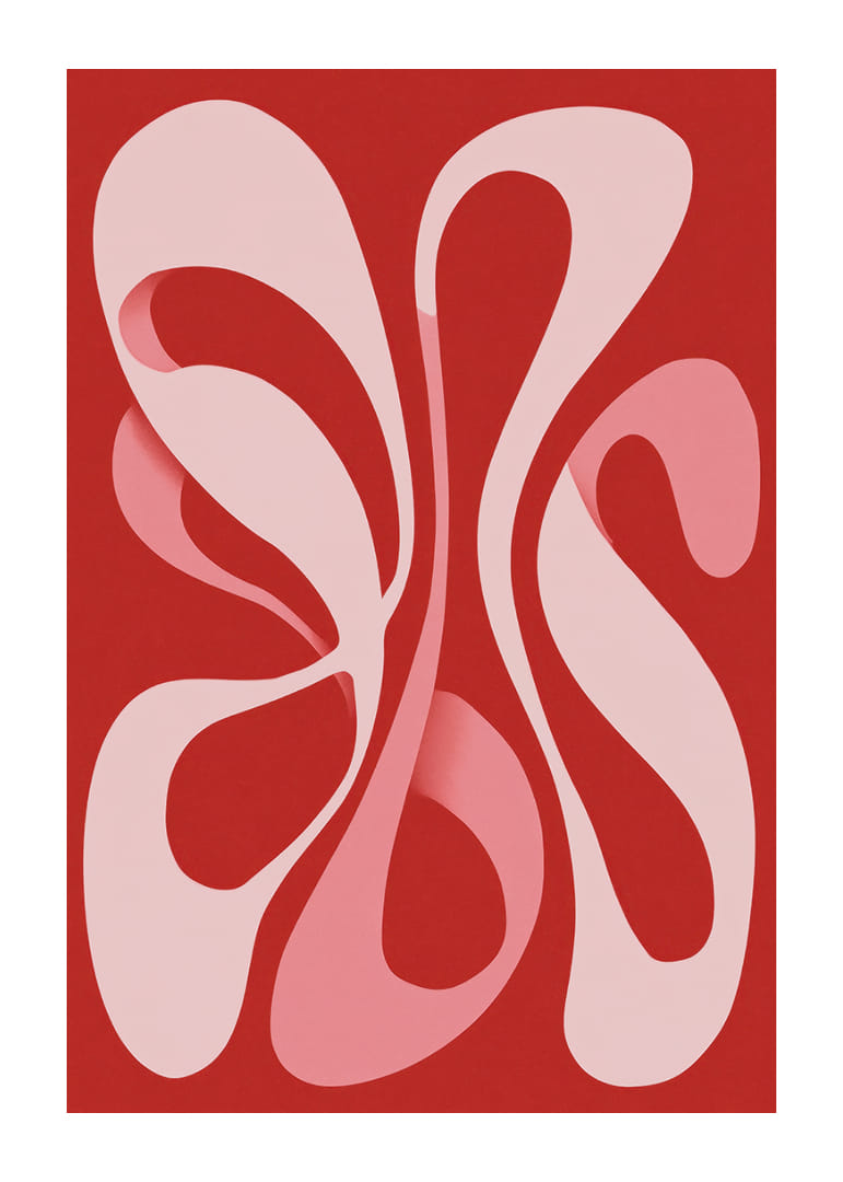 Las suaves líneas en rosa y rojo crean una sinfonía visual.-12