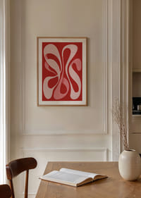 Las suaves líneas en rosa y rojo crean una sinfonía visual.-4