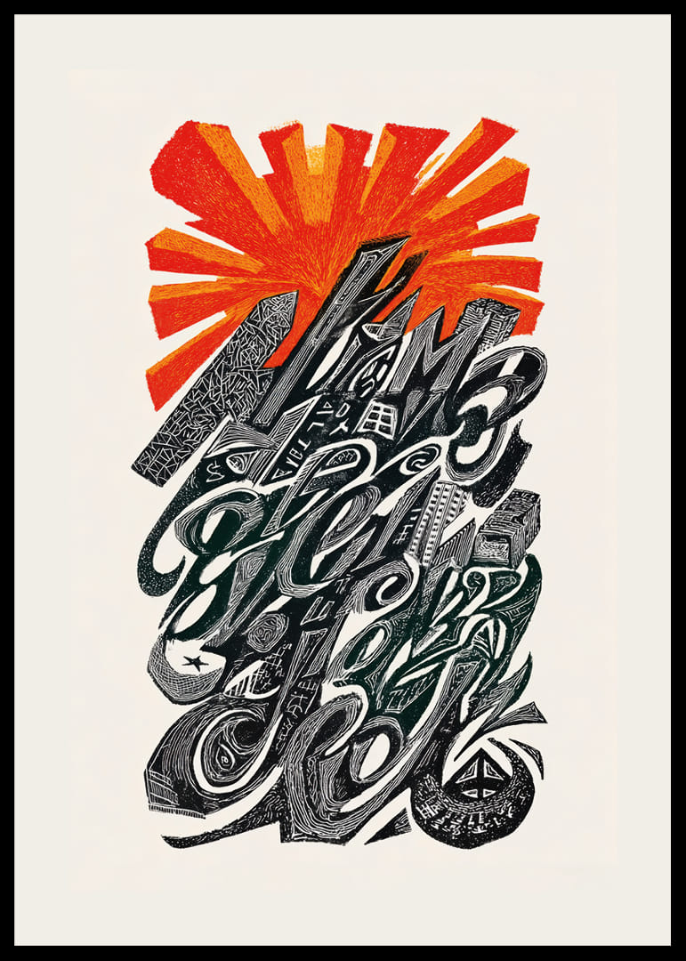 Colorful city skyline in dynamic pattern-12