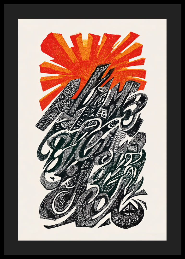 Colorful city skyline in dynamic pattern-12