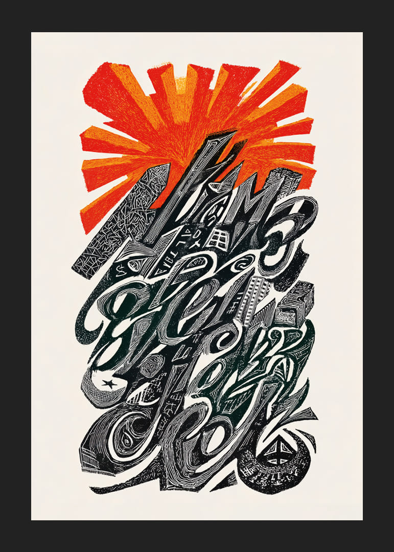 Colorful city skyline in dynamic pattern-12