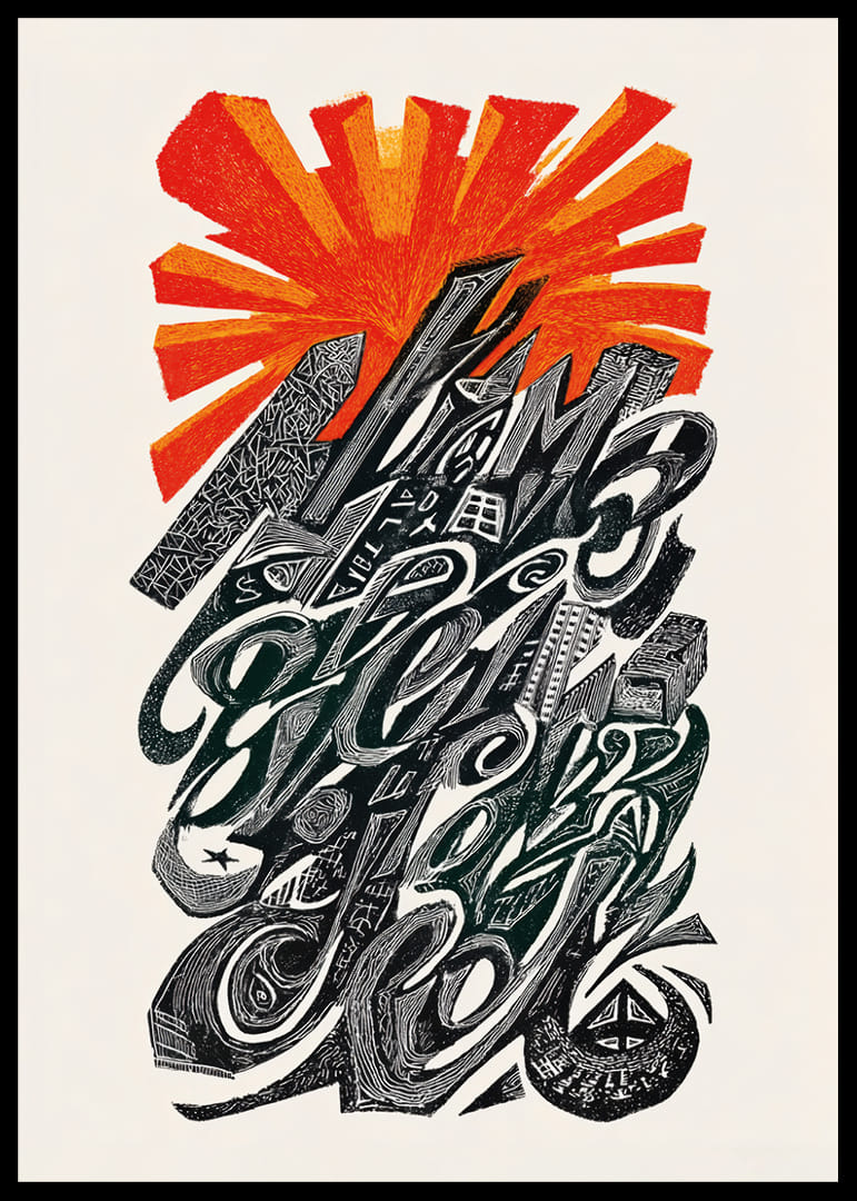 Paisaje urbano colorido en un patrón dinámico-12