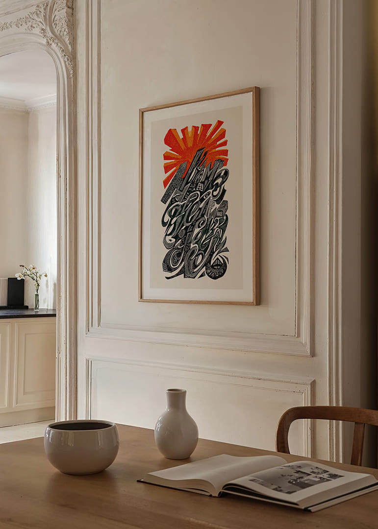 Paisaje urbano colorido en un patrón dinámico-12