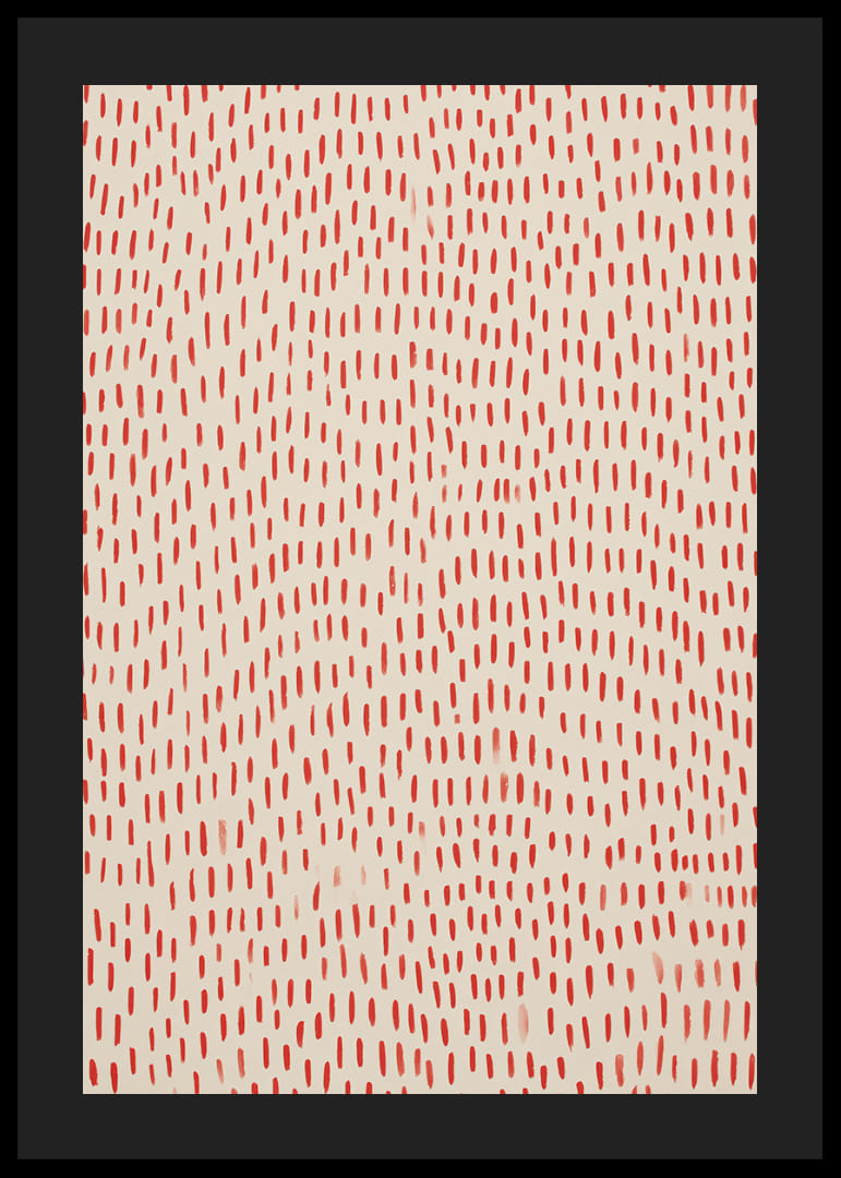 A lively dance of red dots over a calm background-12