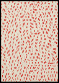 Uma dança vibrante de pontos vermelhos sobre um fundo calmo.-2