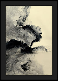 Un póster onírico con suaves patrones de tinta y sutiles sombras.-4