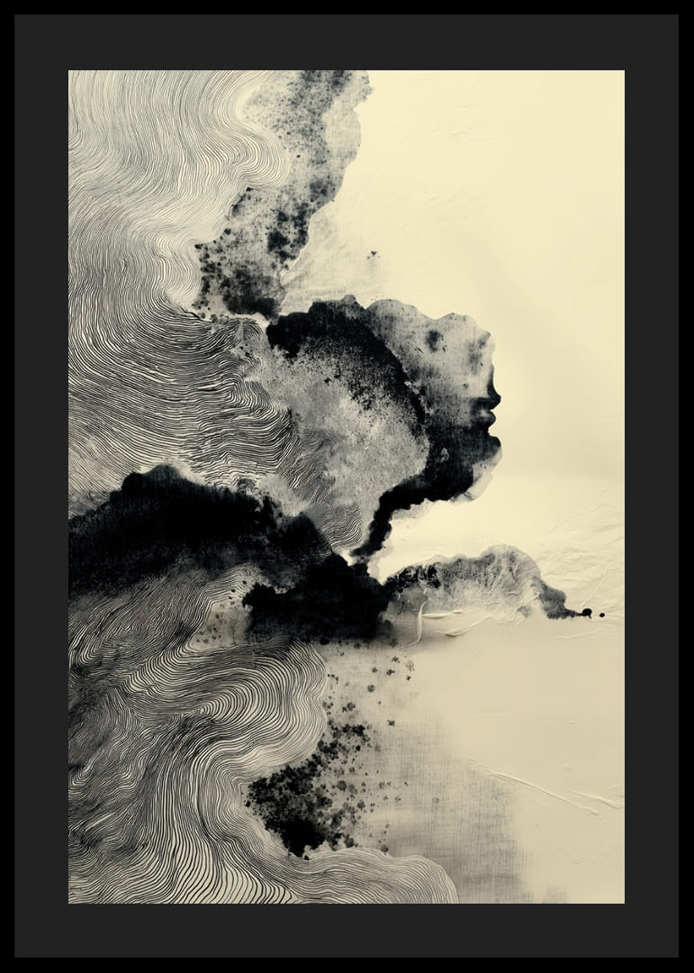 A dreamlike poster with soft ink patterns and subtle shadows-12