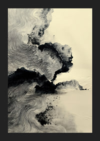 Un póster onírico con suaves patrones de tinta y sutiles sombras.-5