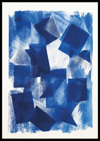 Las formas geométricas azules crean una sensación hipnótica-0