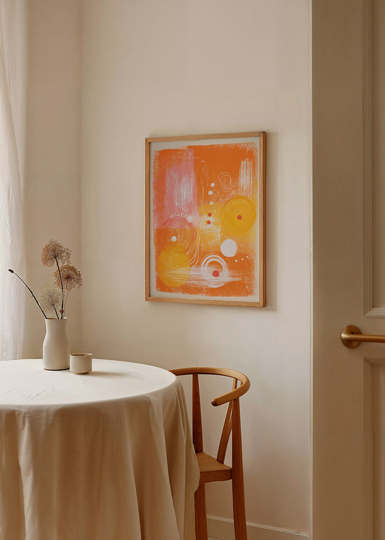Abstrakt poster med soliga färger skapar livfull glöd-12