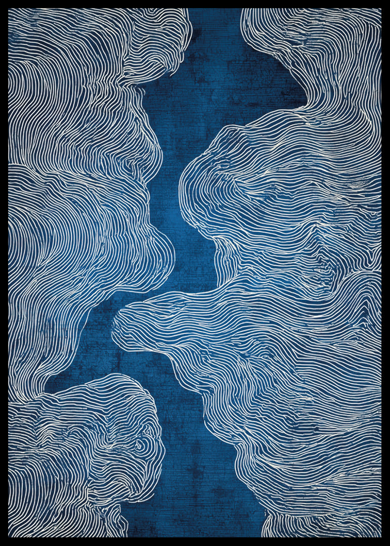 Las corrientes azules crean un flujo onírico de líneas-12