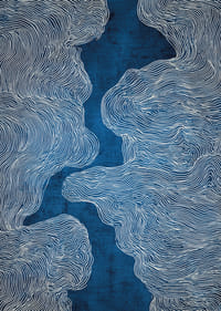 Las corrientes azules crean un flujo onírico de líneas-3