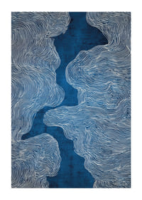 Las corrientes azules crean un flujo onírico de líneas-1