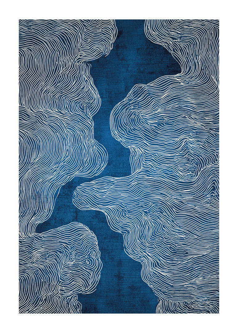 Las corrientes azules crean un flujo onírico de líneas-12