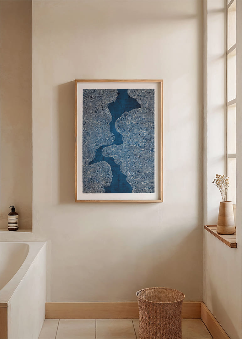 Las corrientes azules crean un flujo onírico de líneas-12